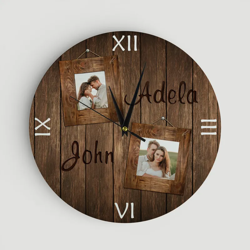 Personalized Photo Printed Wooden Clock