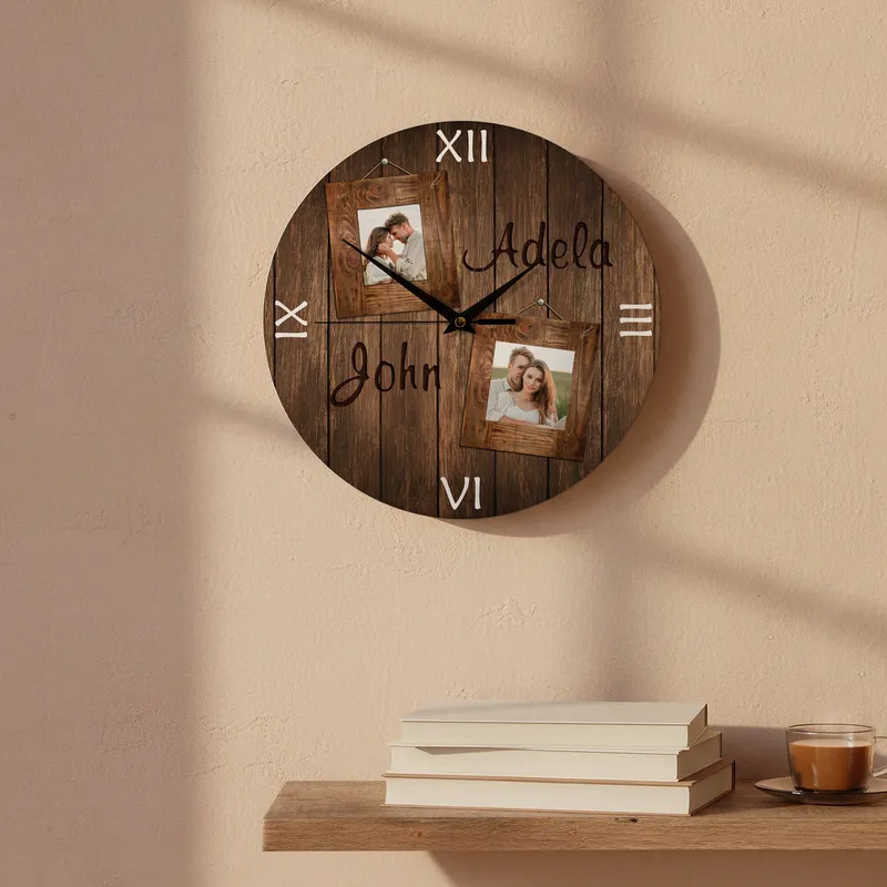 Personalized Photo Printed Wooden Clock