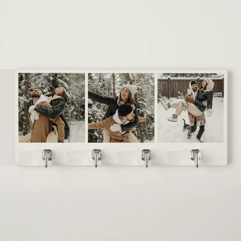 Personalized Photo Wall Key Holder with 4 Hooks