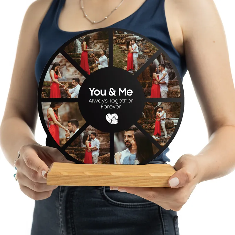 Personalized Photo You & Me Wooden Plaque for Couples
