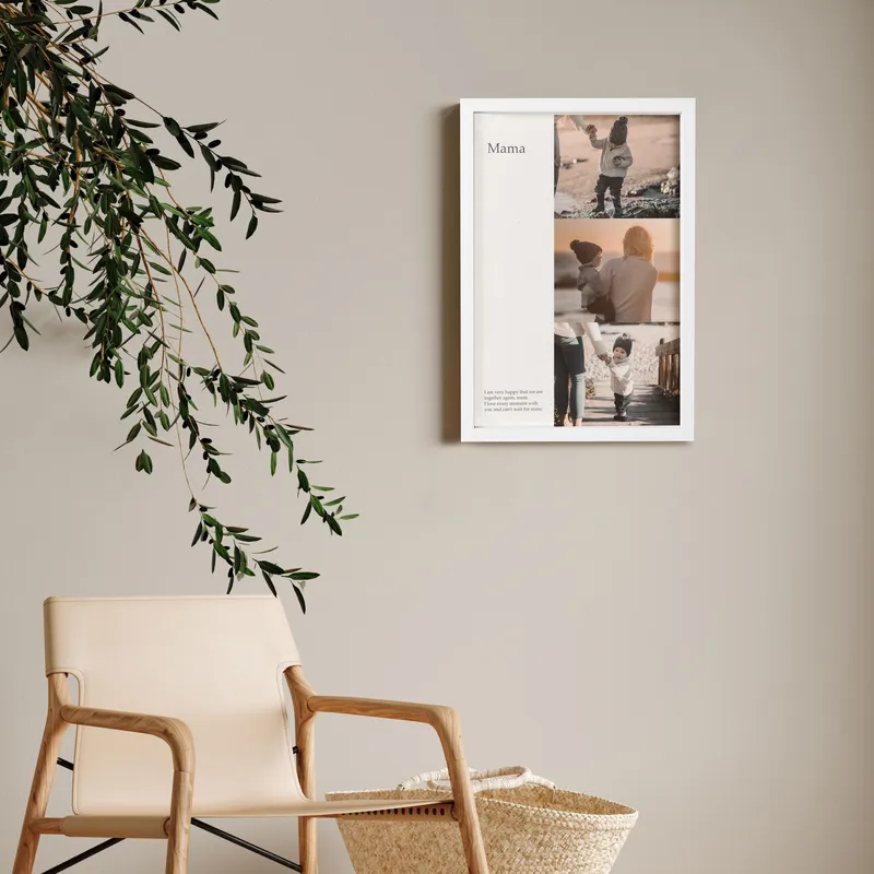 Personalized Picture Frame with Three Photos and Custom Message for Mother Gifts