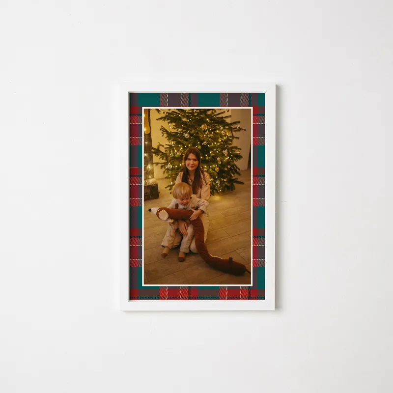 Personalized Plaid Design Picture Frame for Home Decor