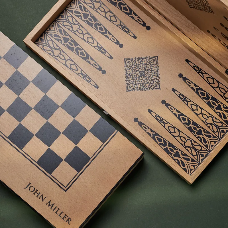 Personalized Premium Beech Wood Backgammon Set