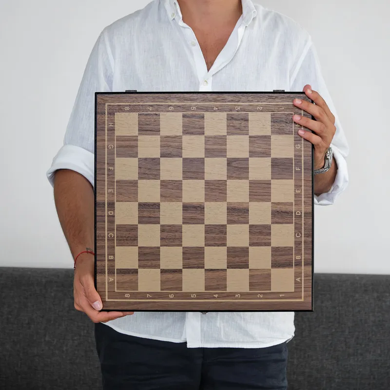Personalised Premium Walnut Chess Set
