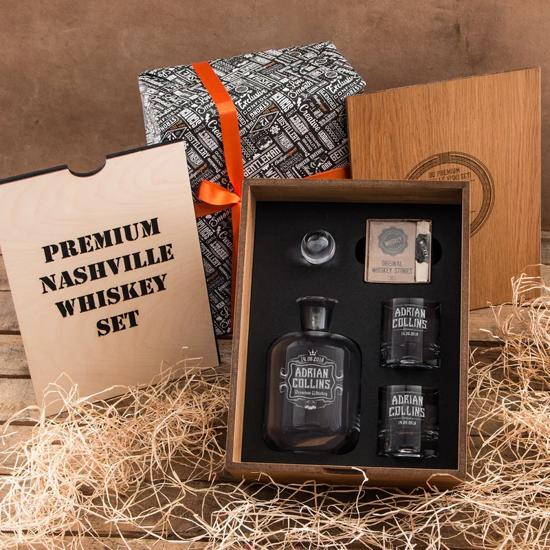 Personalized Premium Whiskey Decanter Set