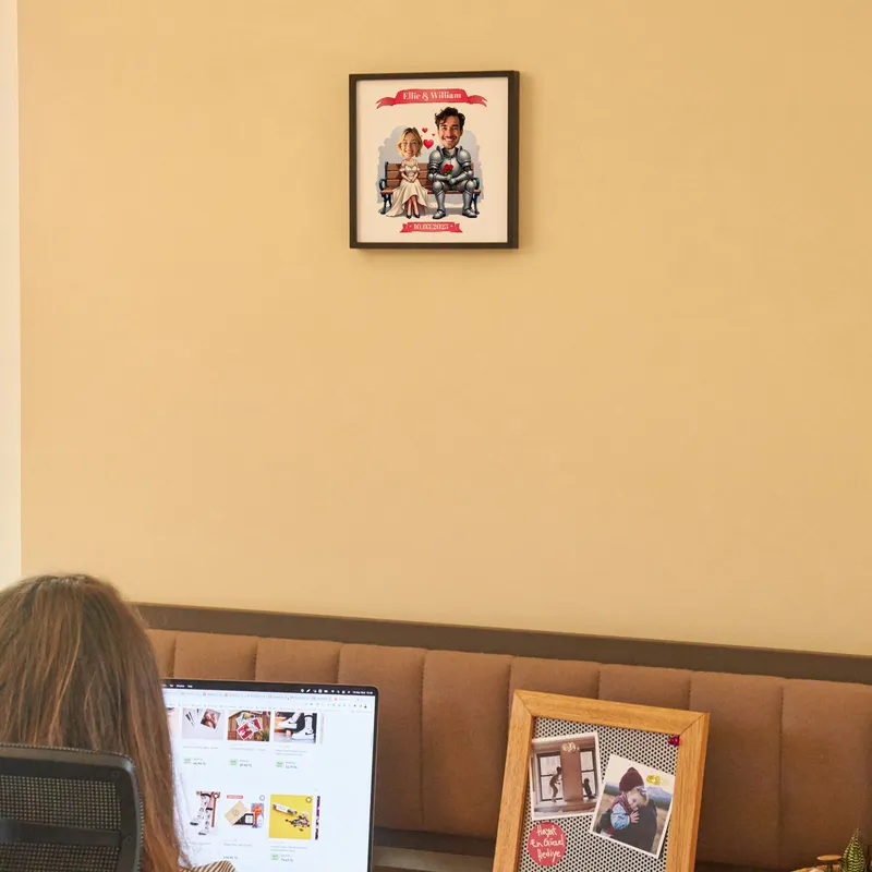 Personalized Princess and Knight Caricature Frame