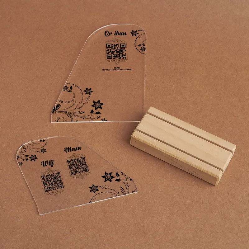 Personalized QR Code WiFi Menu Napkin Holder Stand