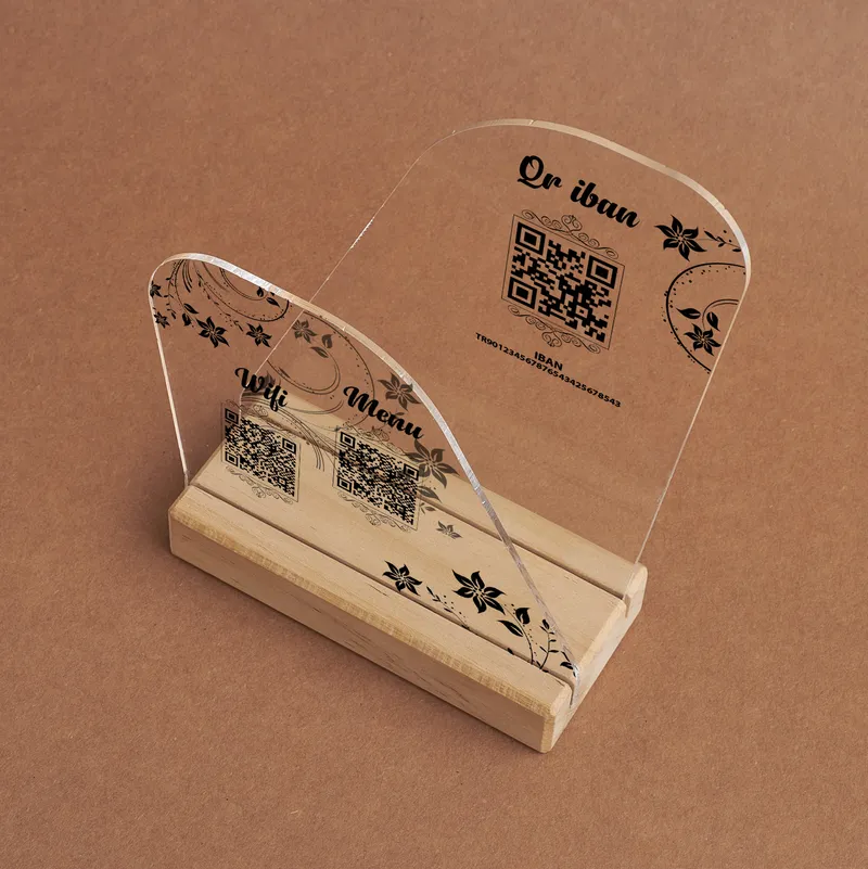Personalized QR Code WiFi Menu Napkin Holder Stand