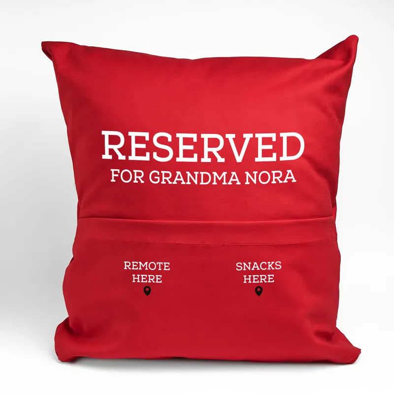 Personalized Remote and Snack Pocket Funny Pillow