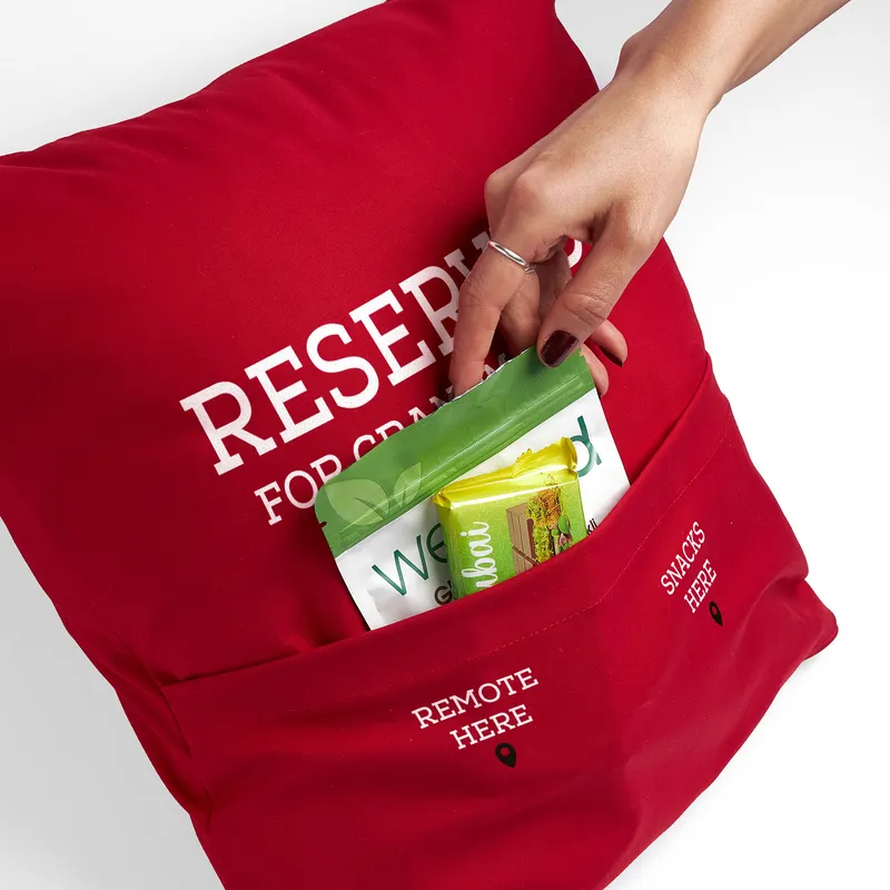 Personalized Remote and Snack Pocket Funny Pillow