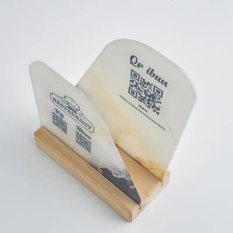 Personalized Restaurant Logo QR IBAN and Menu Stand