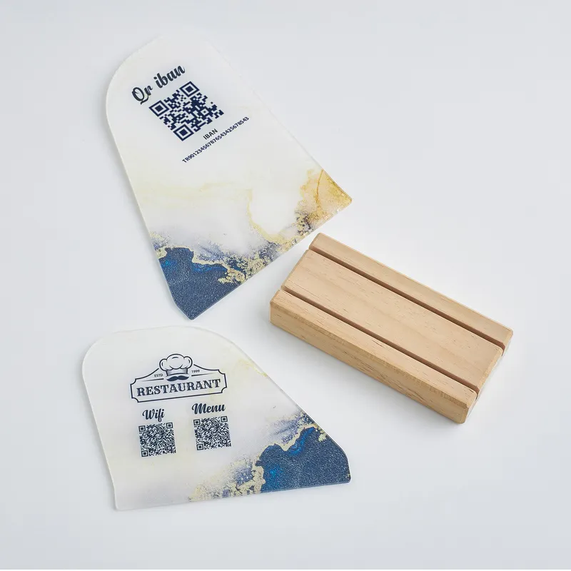 Personalized Restaurant Logo QR IBAN and Menu Stand