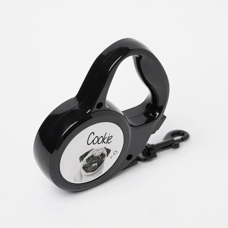 Personalized Retractable Dog Leash - 16 ft Custom Name & Photo