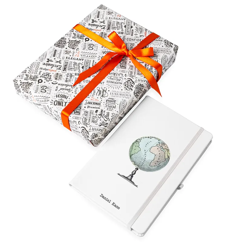 Personalised Vintage Globe Notebook for Unique Gifts