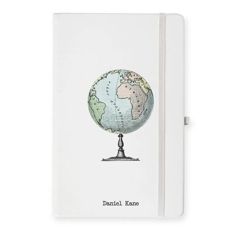 Personalised Vintage Globe Notebook for Unique Gifts
