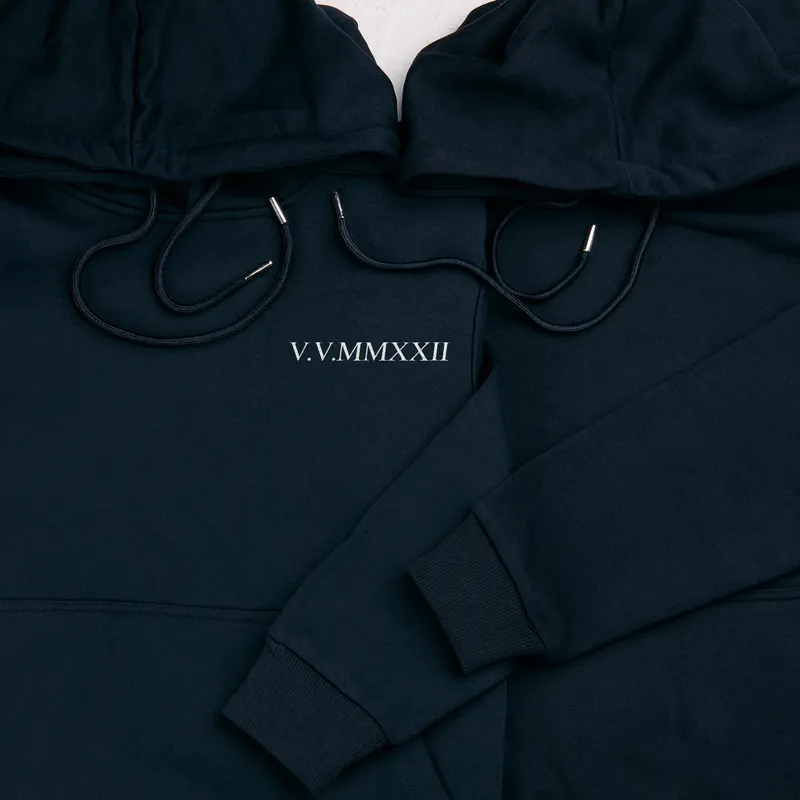Personalized Roman Numeral Hoodie Set for Couples