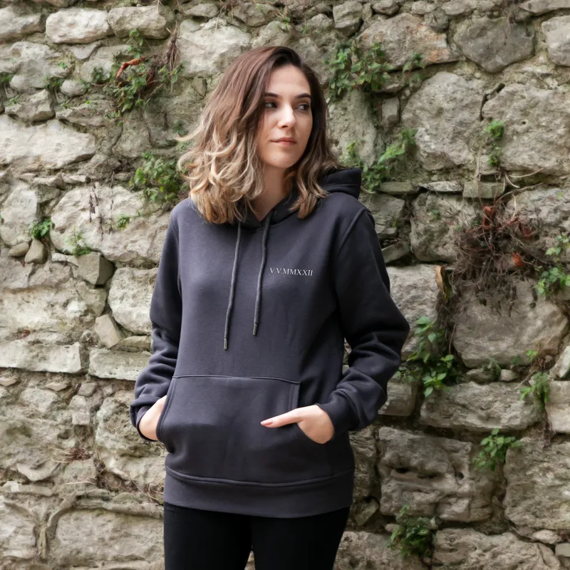 Personalized Roman Numeral Hoodie Set for Couples