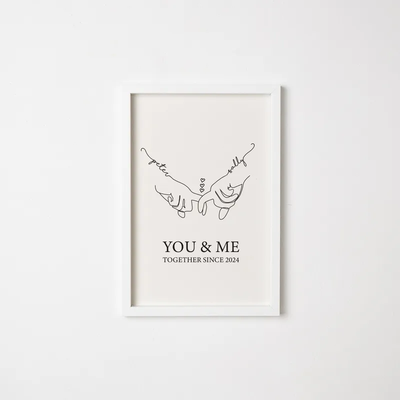 Personalized Romantic Couple Hand-In-Hand Frame