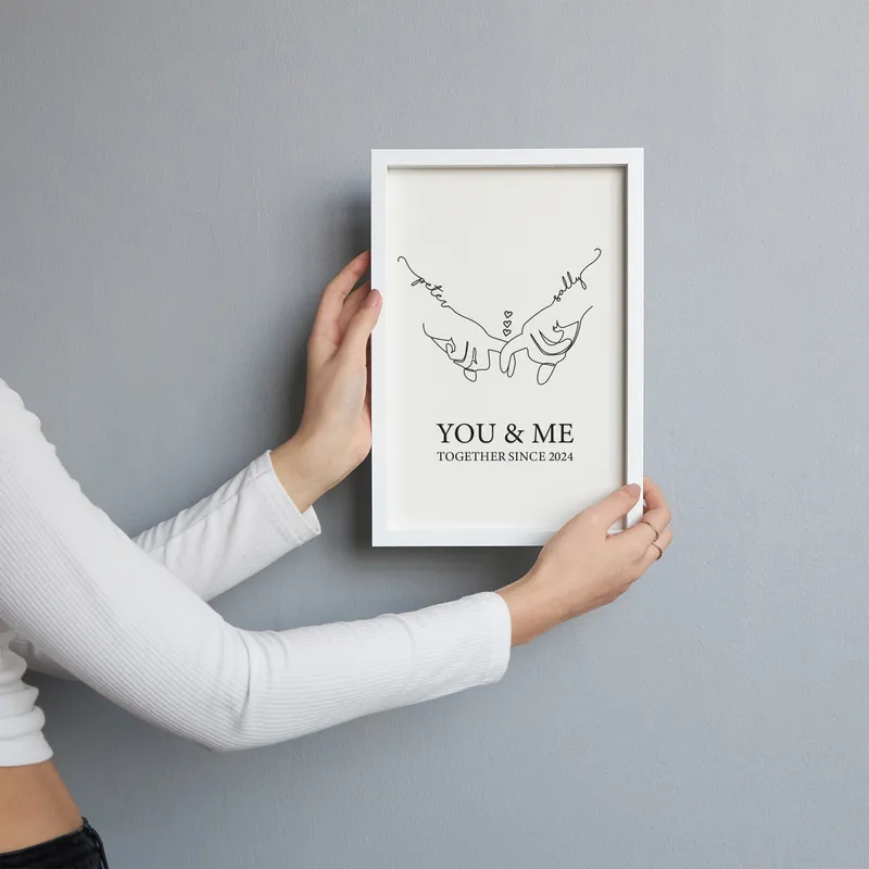 Personalized Romantic Couple Hand-In-Hand Frame