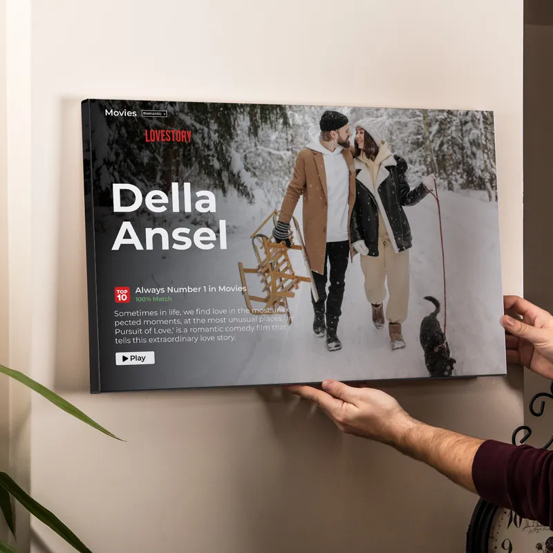 Personalized Romantic Movie Poster Canvas 16x24 - Unique Gift for Couples