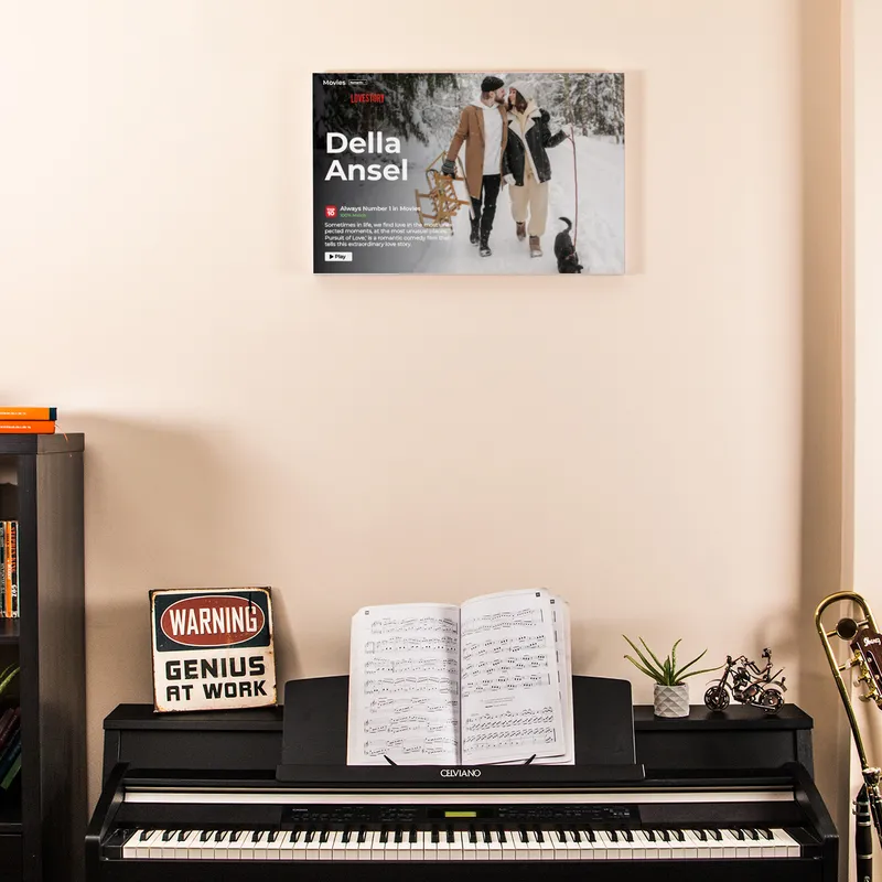 Personalized Romantic Movie Poster Canvas 16x24 - Unique Gift for Couples