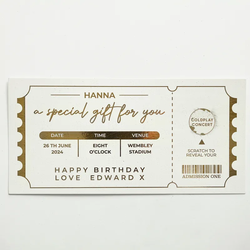 Personalized Scratch-Off Gift Ticket for Special Occasions