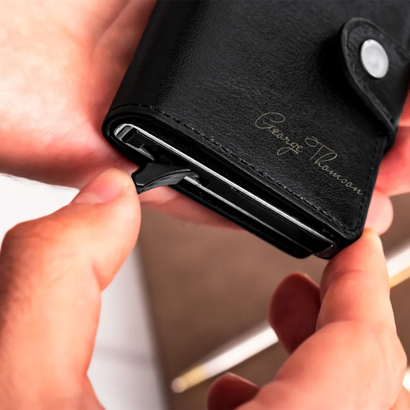 Personalized Signature Design Automatic Buckle Wallet with Name