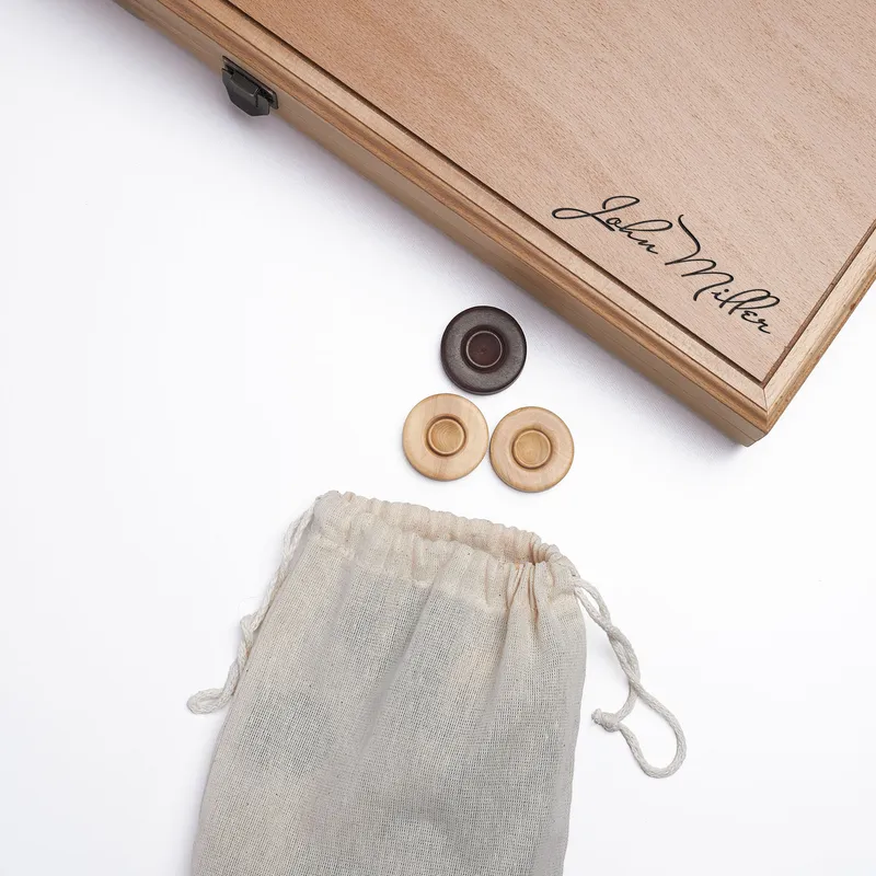 Personalized Signature Design Grooved Beech Backgammon Set