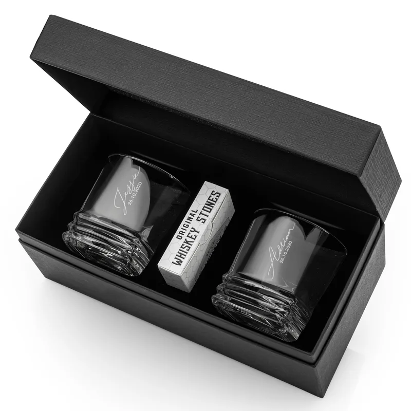 2pcs Custom Whiskey Glass Set Fathers Day Gift for Dad