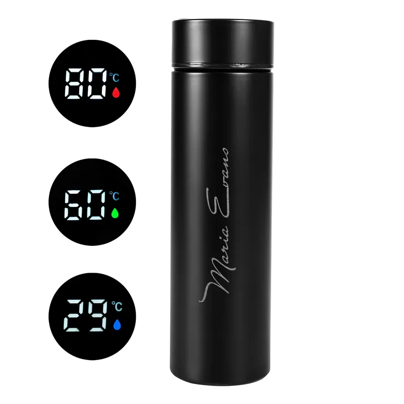 Personalized Signature Printed Thermal Flask with Digital Temperature Display