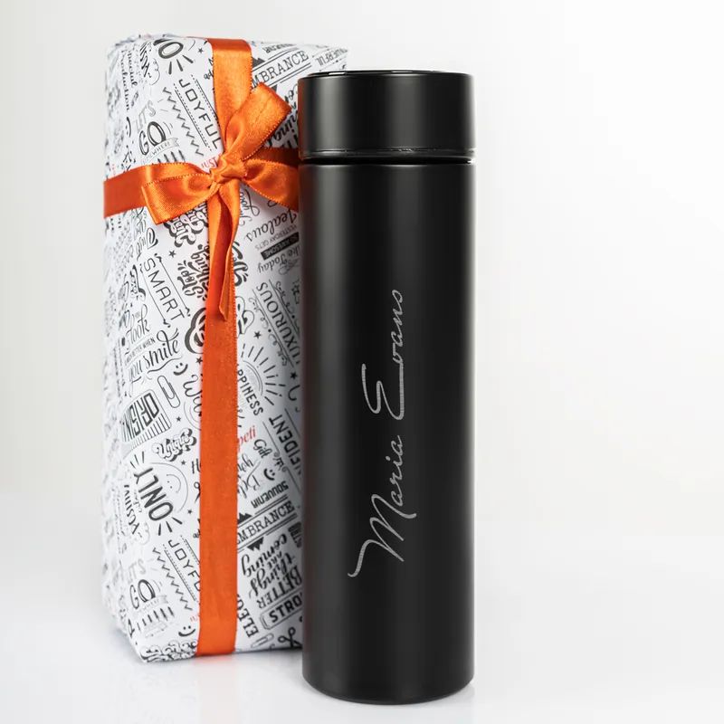 Personalized Signature Printed Thermal Flask with Digital Temperature Display