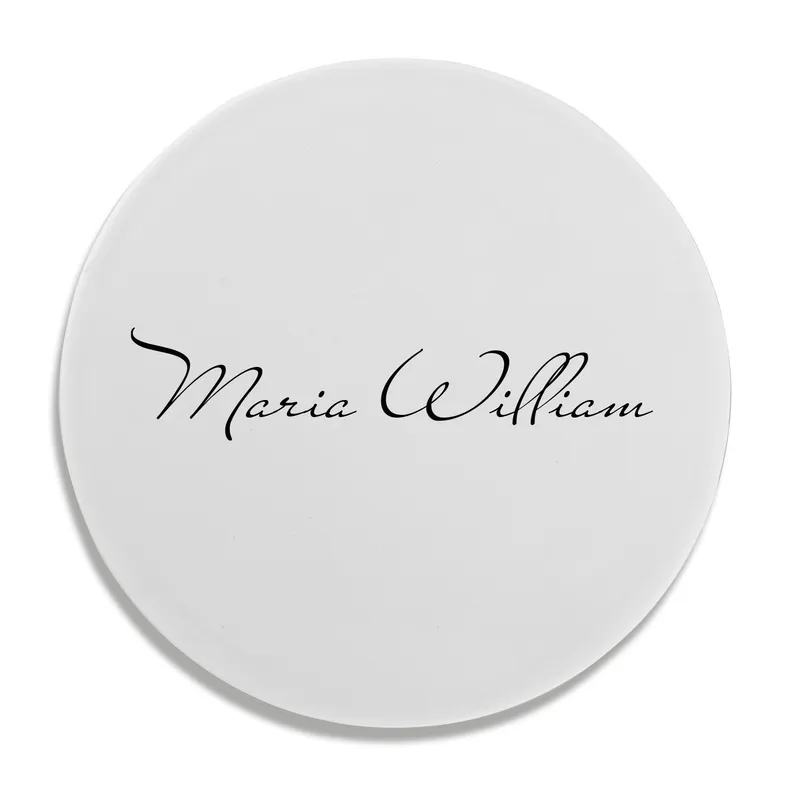 Personalized Signature Round Pocket Mirror