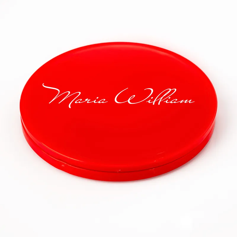 Personalized Signature Round Pocket Mirror