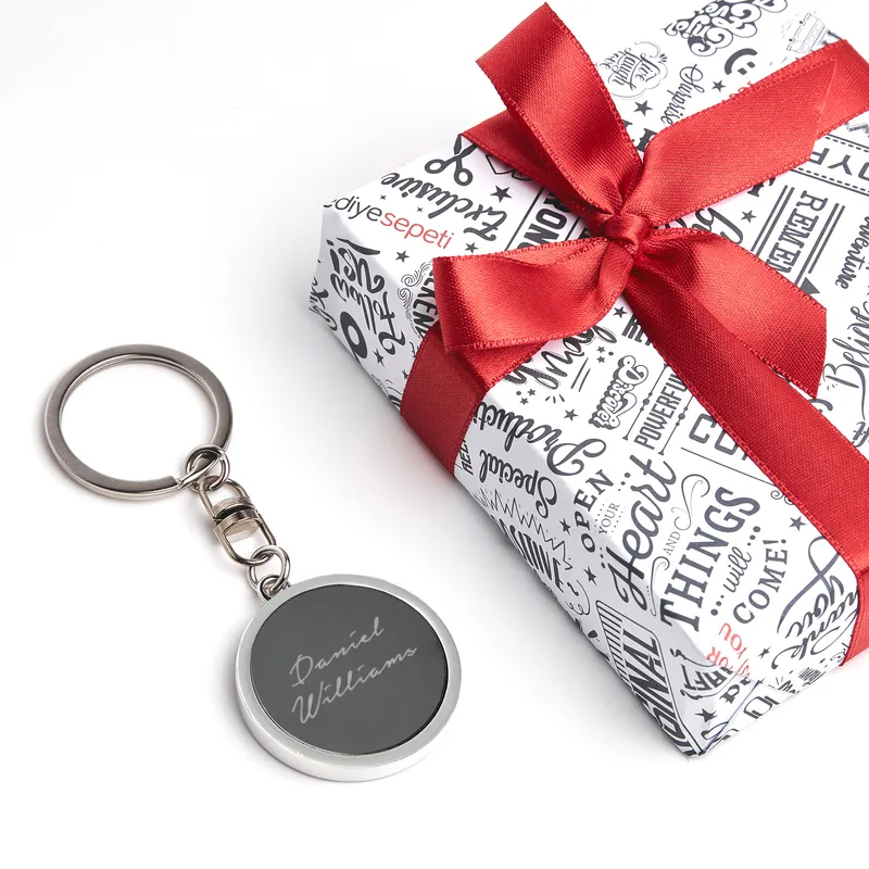 Personalised Signature Style Name Metal Keyring