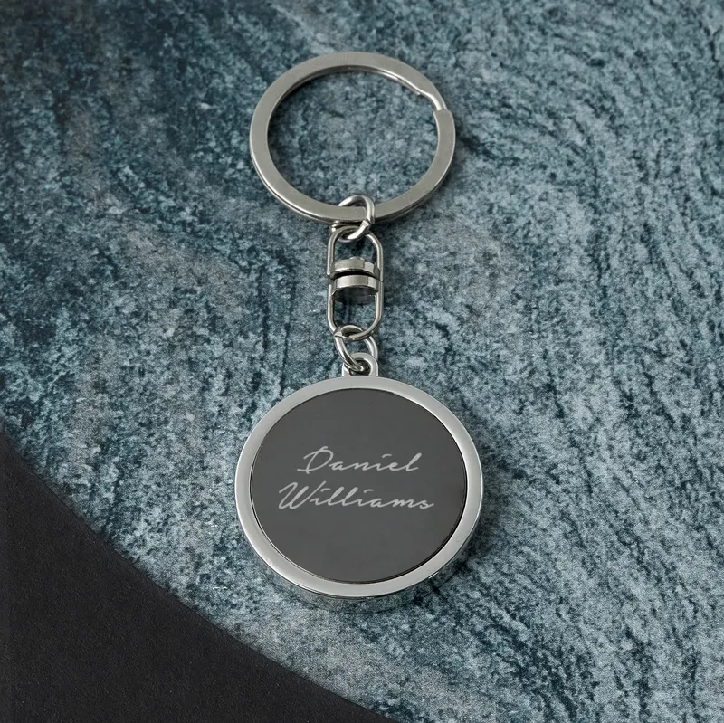 Personalised Signature Style Name Metal Keyring