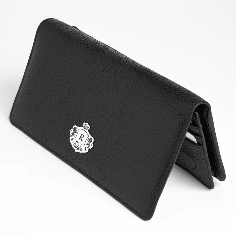 Personalized Silver Crown Emblem Wallet with Phone Compartment
