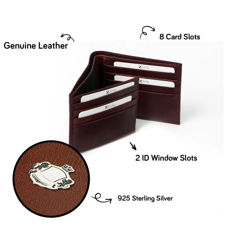 Personalised Silver Emblem Wallet for Boyfriend Gift