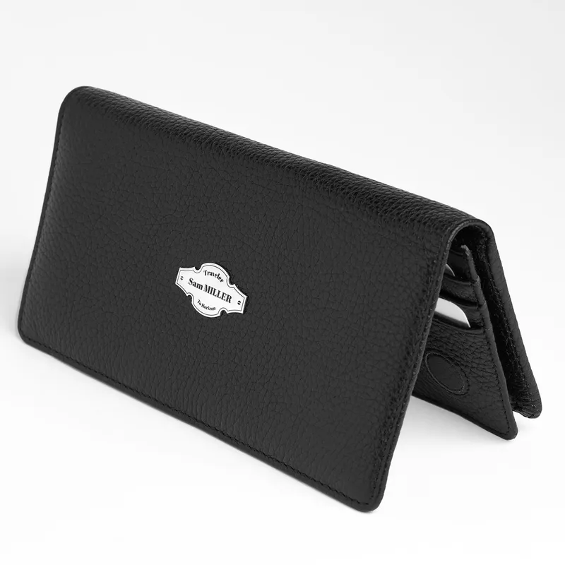 Personalized Silver Embossed Wallet for Travelers Gift