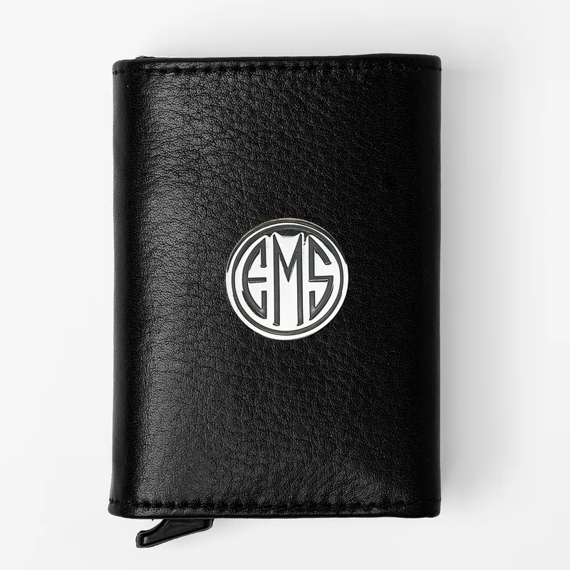 Personalised Silver Monogram Leather Wallet for Men