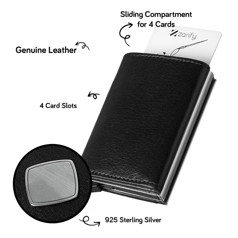 Personalised Silver Monogram Leather Wallet for Men