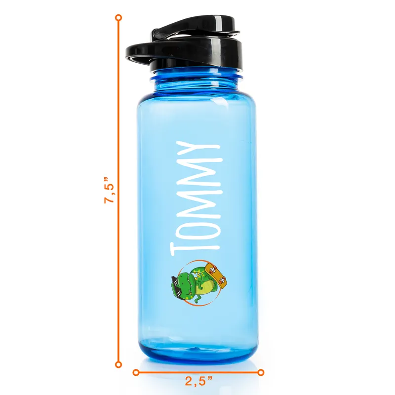Personalized Skater Gator Water Bottle for Kids and Students