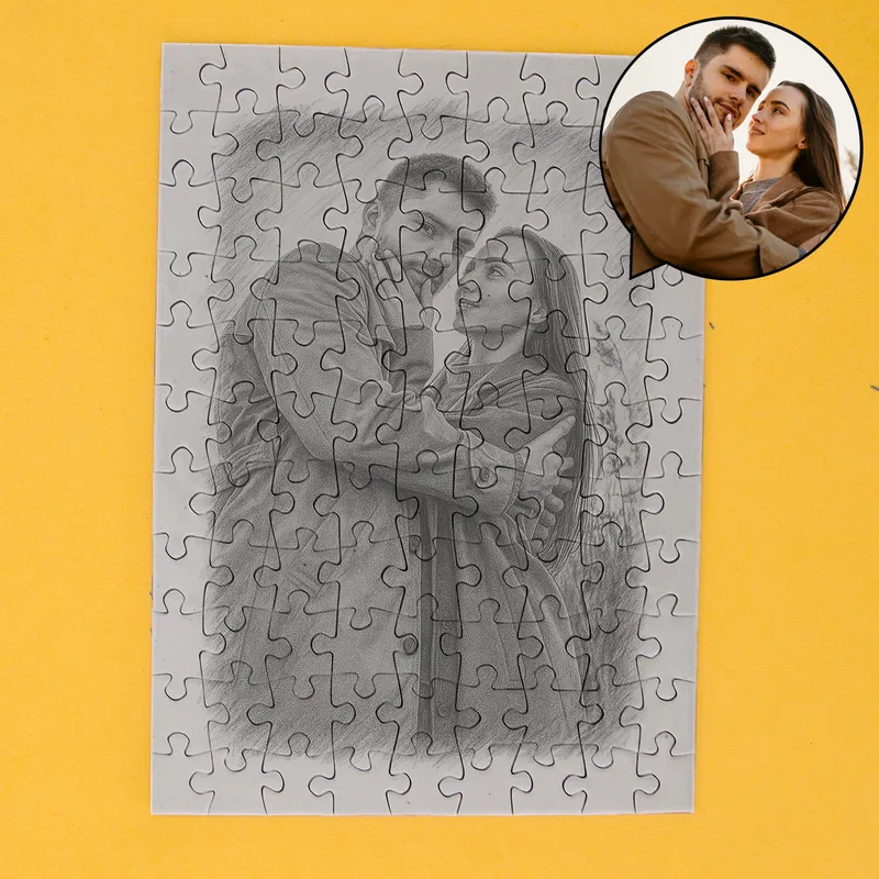 Personalized Sketch Photo Capsule Puzzle Gift