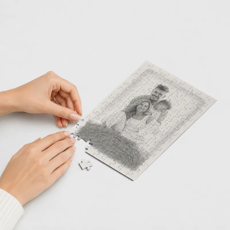 Personalized Sketch Photo Capsule Puzzle Gift