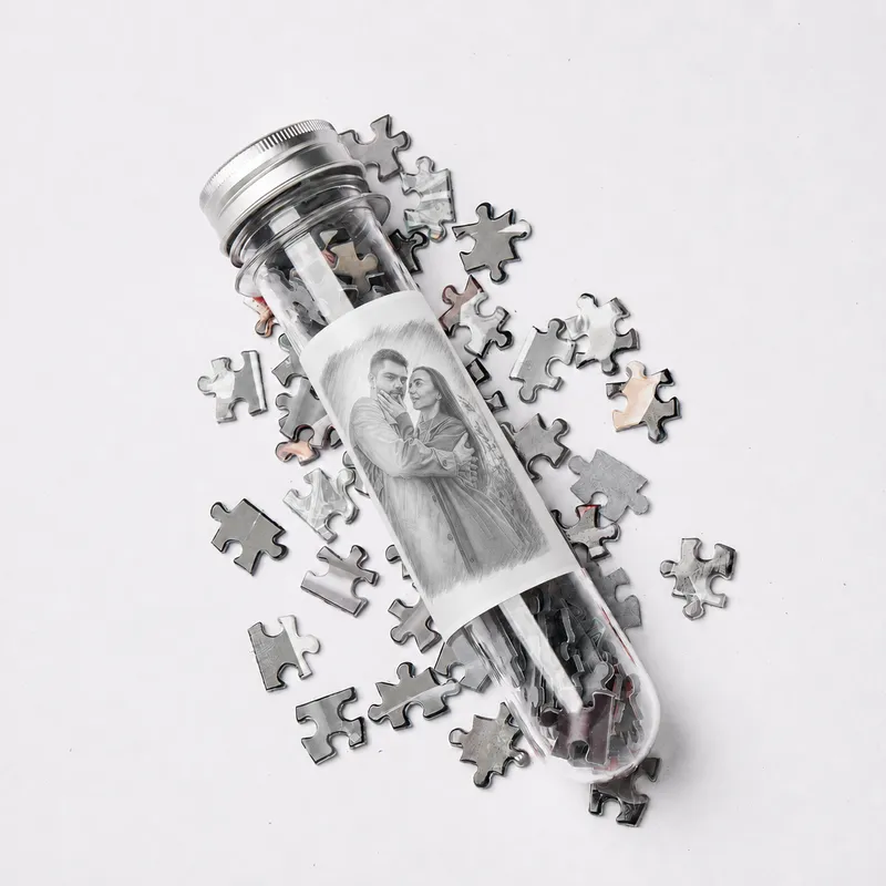 Personalized Sketch Photo Capsule Puzzle Gift