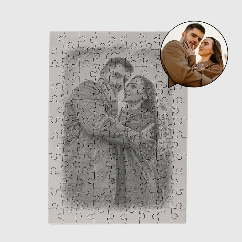 Personalized Sketch Photo Capsule Puzzle Gift