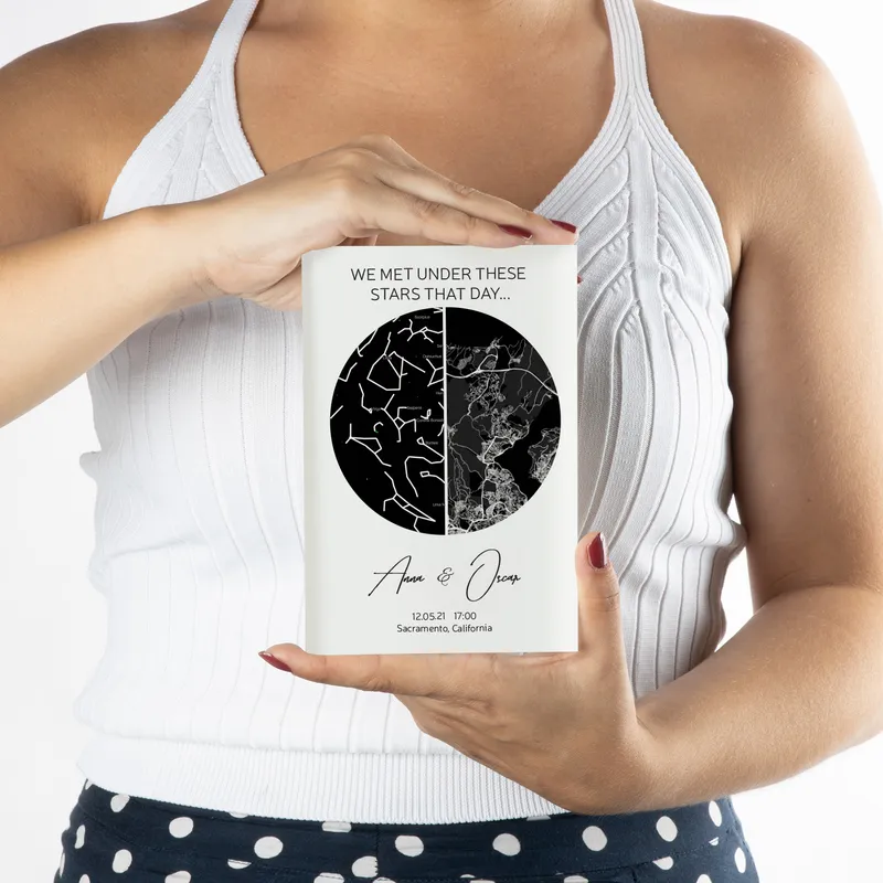 Personalized Sky and Earth Map Designed Acrylic Frame