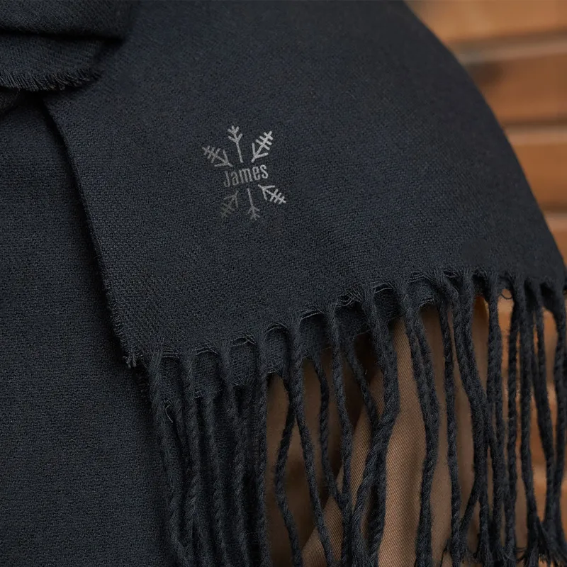 Personalised Snowflake Men's Scarf with Custom Name