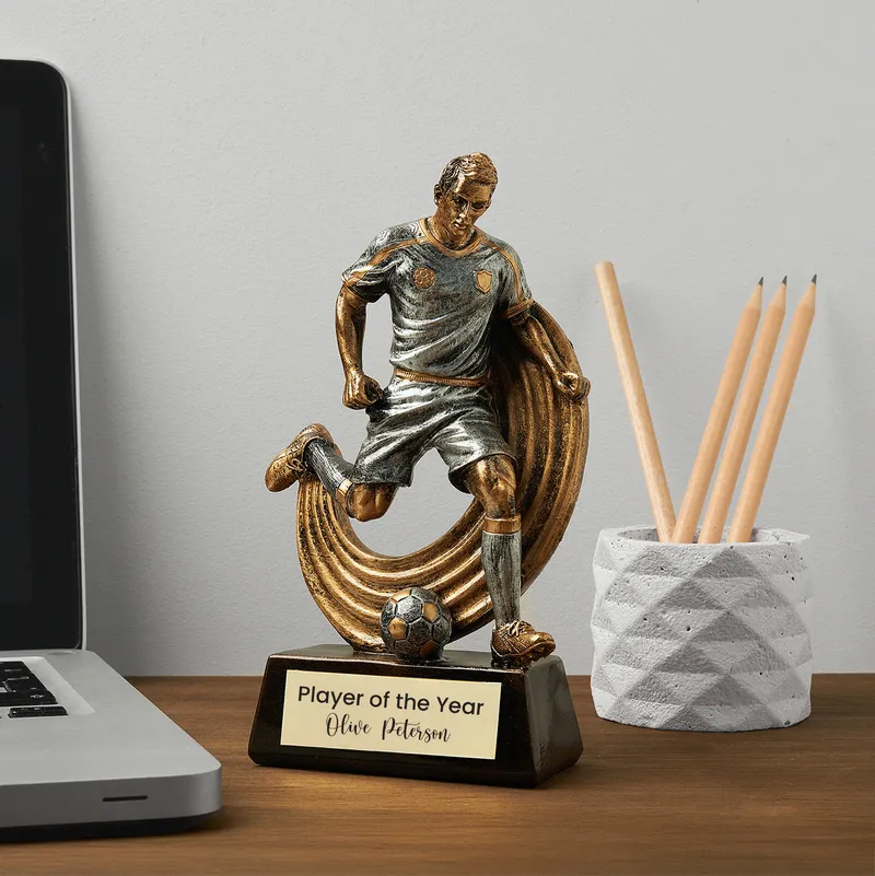 Personalised Footballer Trophy Decorative Figurine
