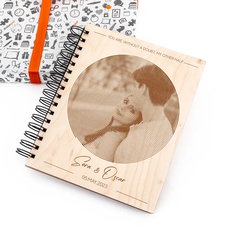 Personalized Spiral Photo Designed Wooden Photo Album
