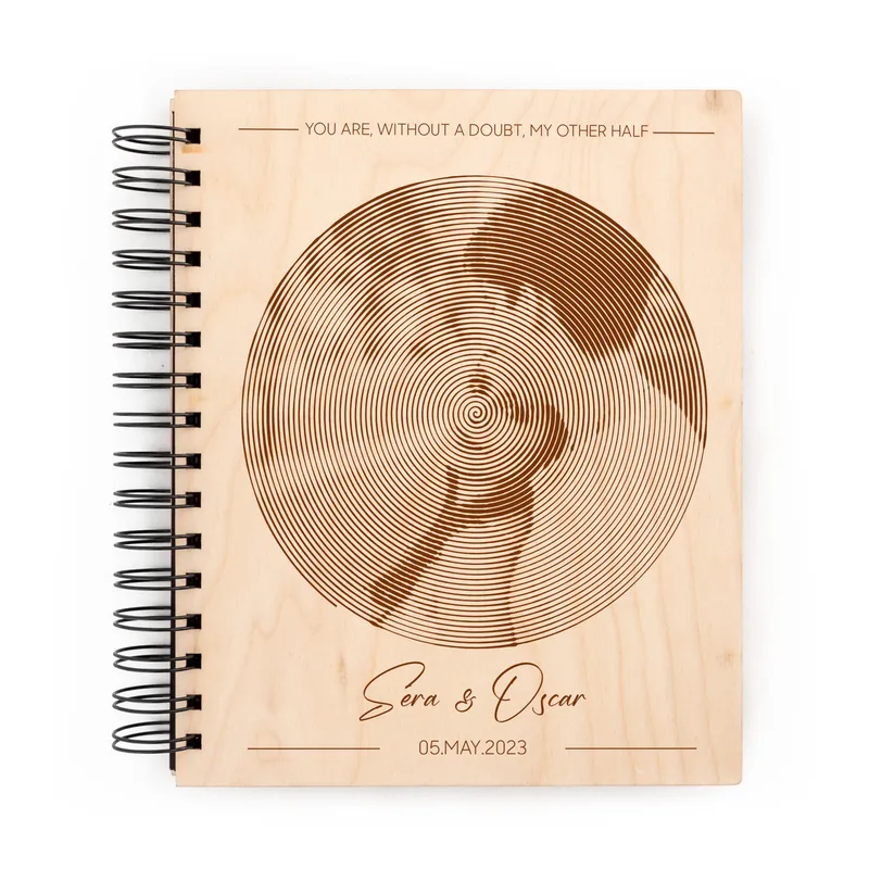Personalized Spiral Photo Designed Wooden Photo Album